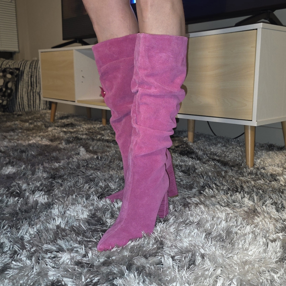 Lanca Perfume Suede Leather Knee High Heeled Boots MADE IN BRAZIL - Picture 8 of 8